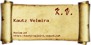 Kautz Velmira névjegykártya